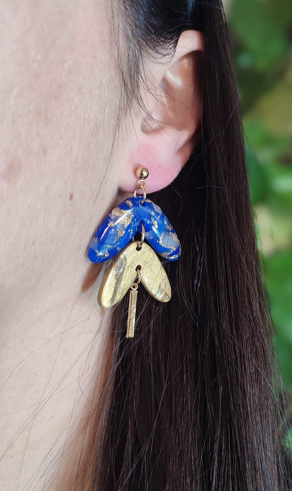 LAPIS | BOUCLES D'OREILLES EFFET PIERRE