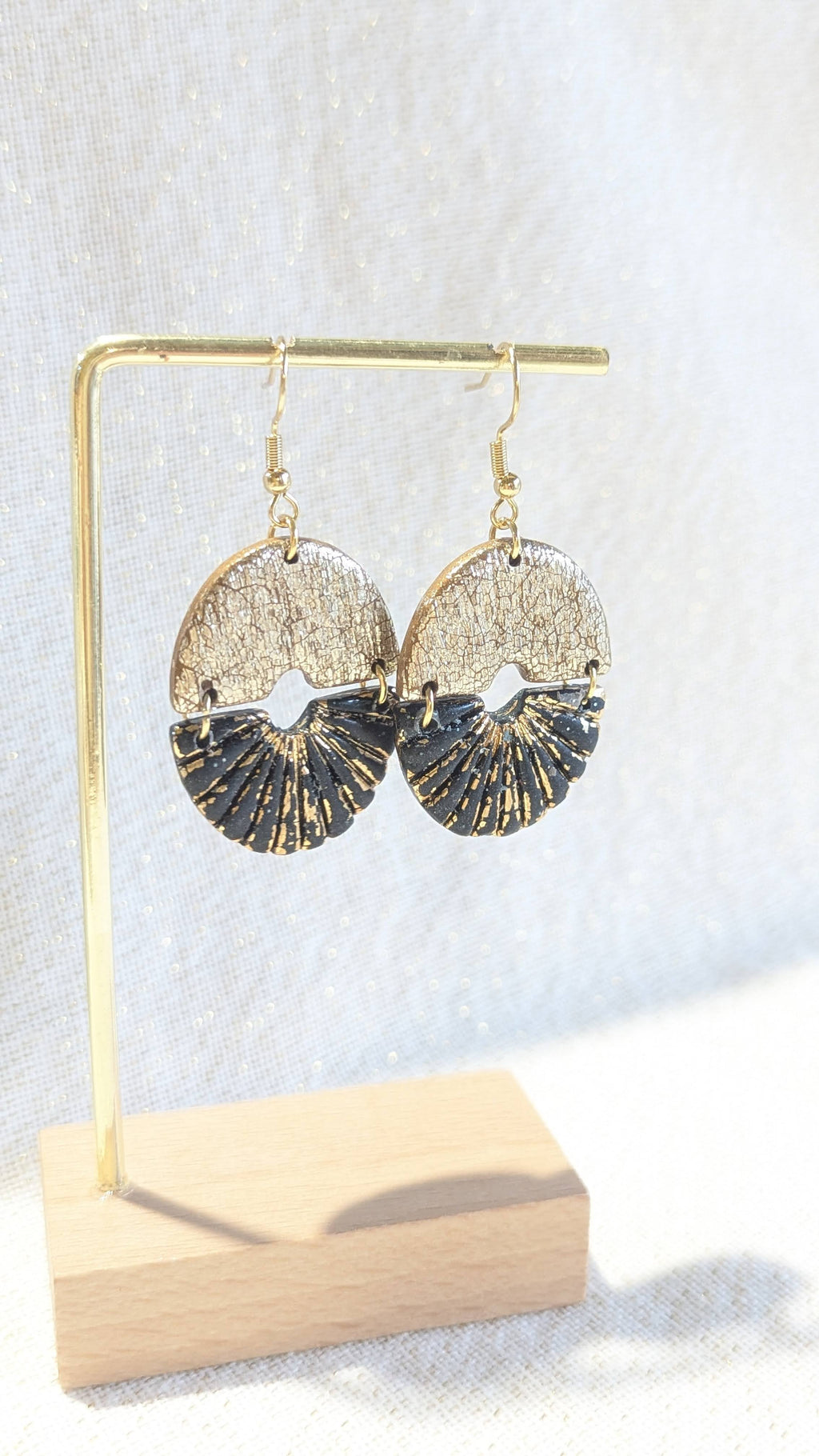 ITHANA | BOUCLES D'OREILLES | OR ET NOIR