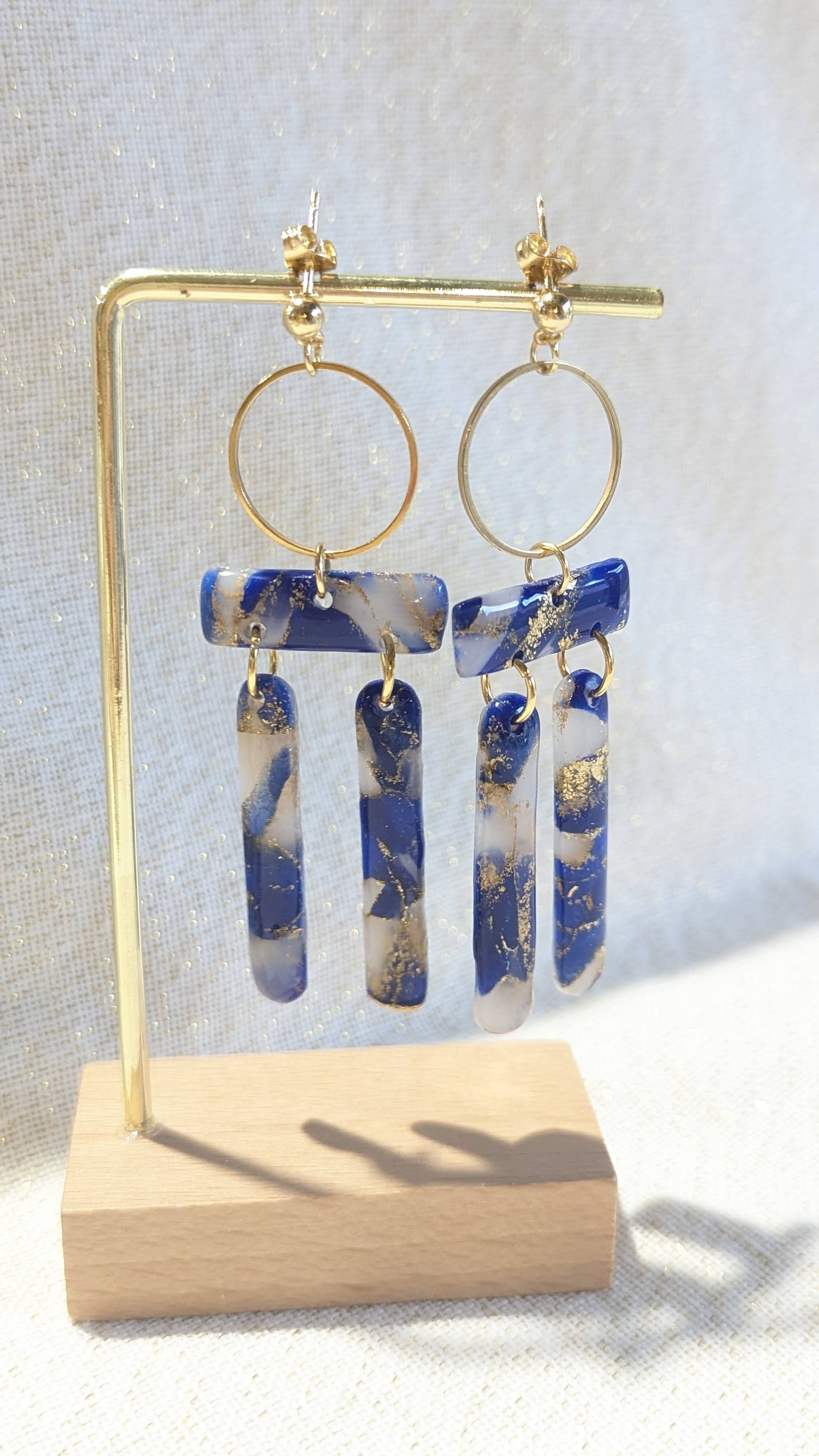 OLYMPEA | BOUCLES D'OREILLES EFFET LAPIS LAZULI