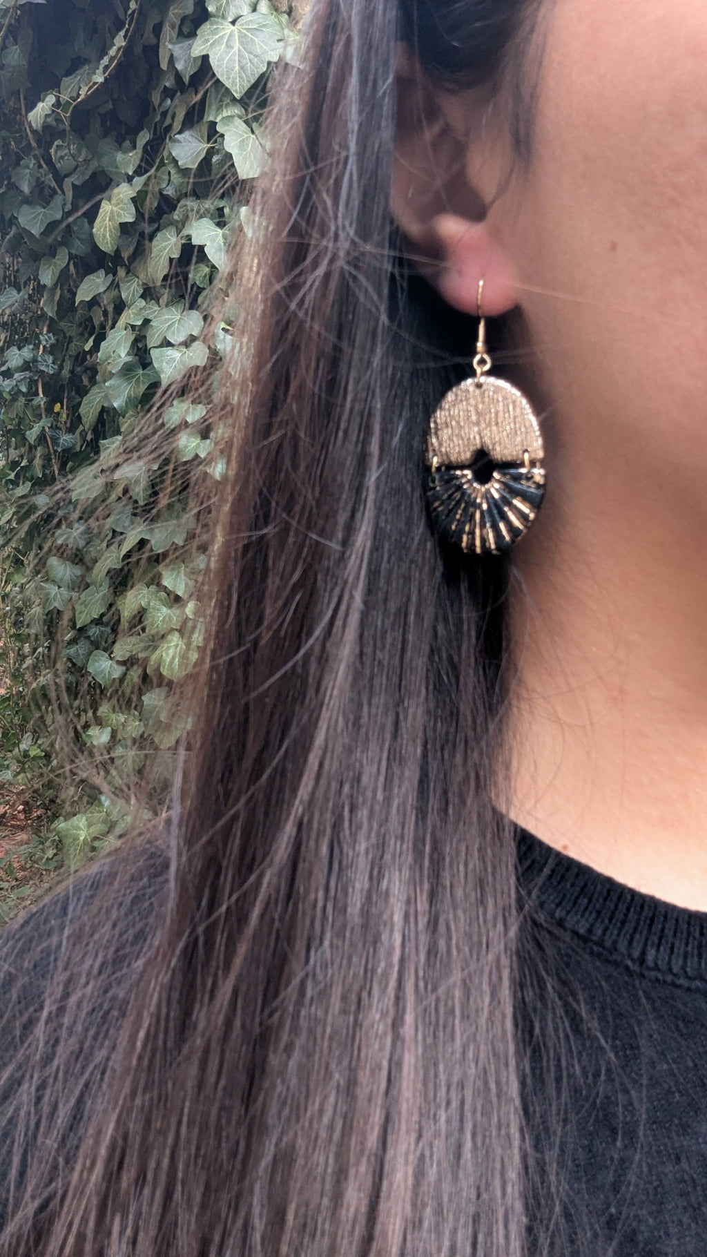 ITHANA | BOUCLES D'OREILLES | OR ET NOIR