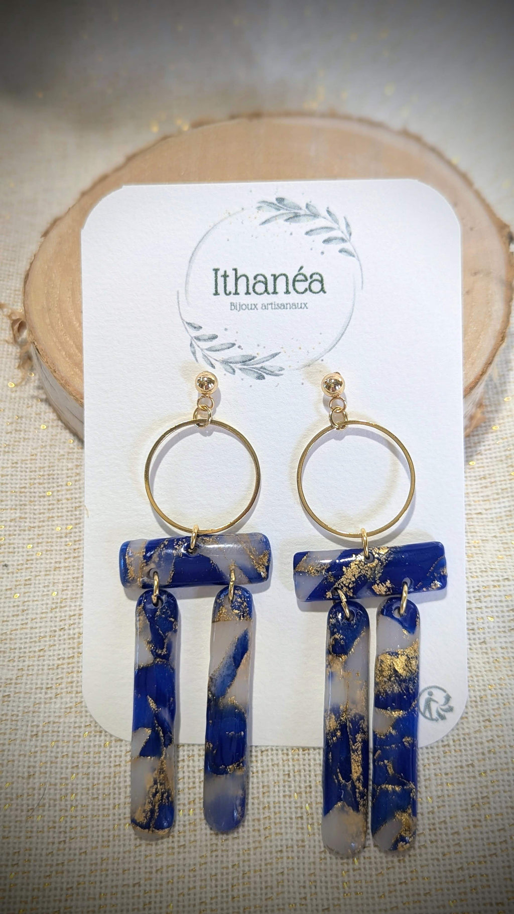 OLYMPEA | BOUCLES D'OREILLES EFFET LAPIS LAZULI