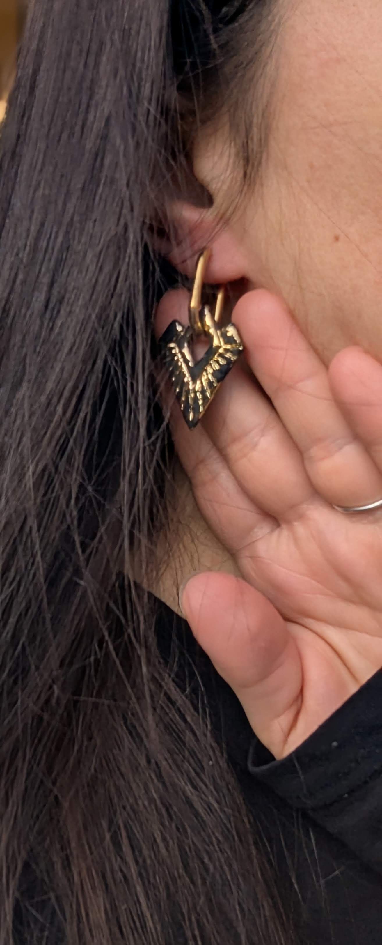 AZTEQUA | BOUCLES D'OREILLES NOIR ET OR | MATES