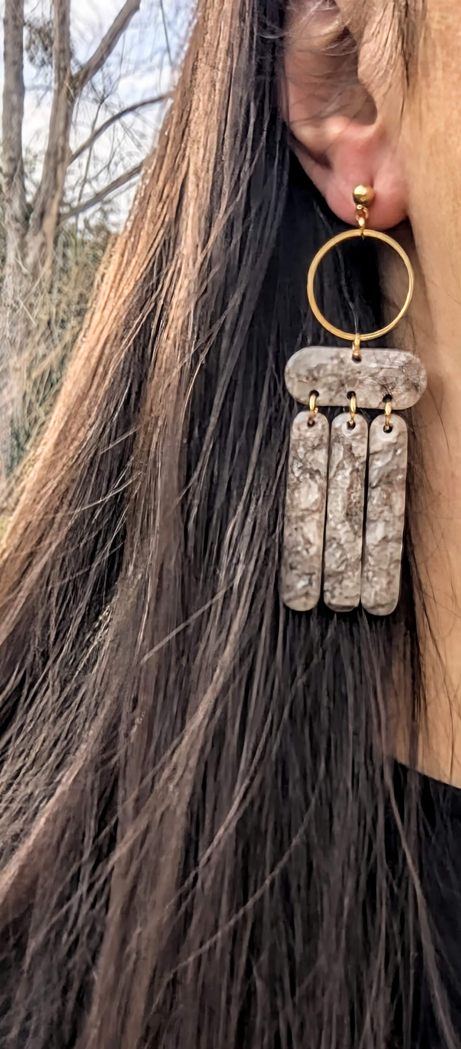 OLYMPEA | BOUCLES D'OREILLES EFFET PIERRE