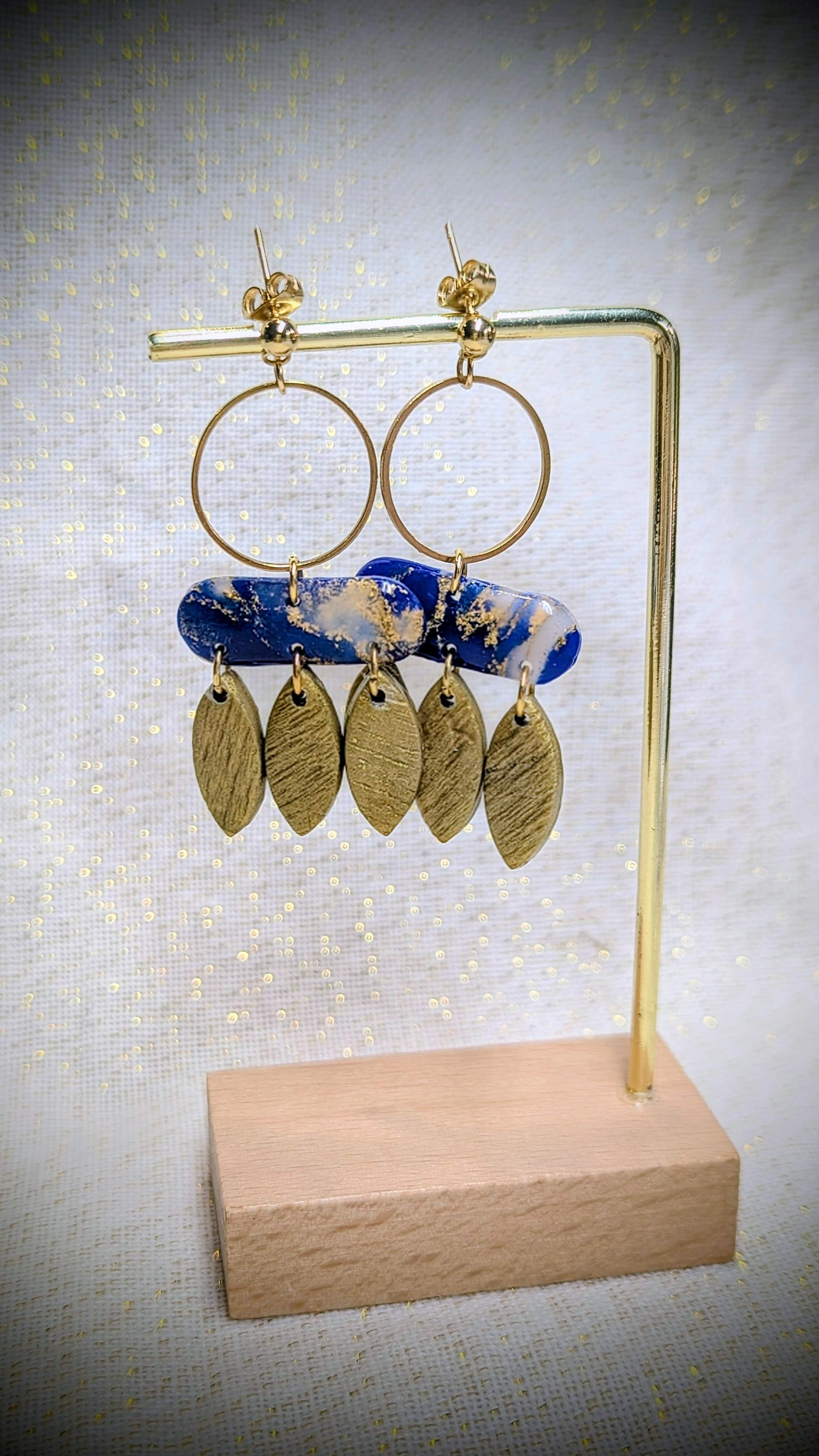LAZULI | BOUCLES D'OREILLES EFFET PIERRE