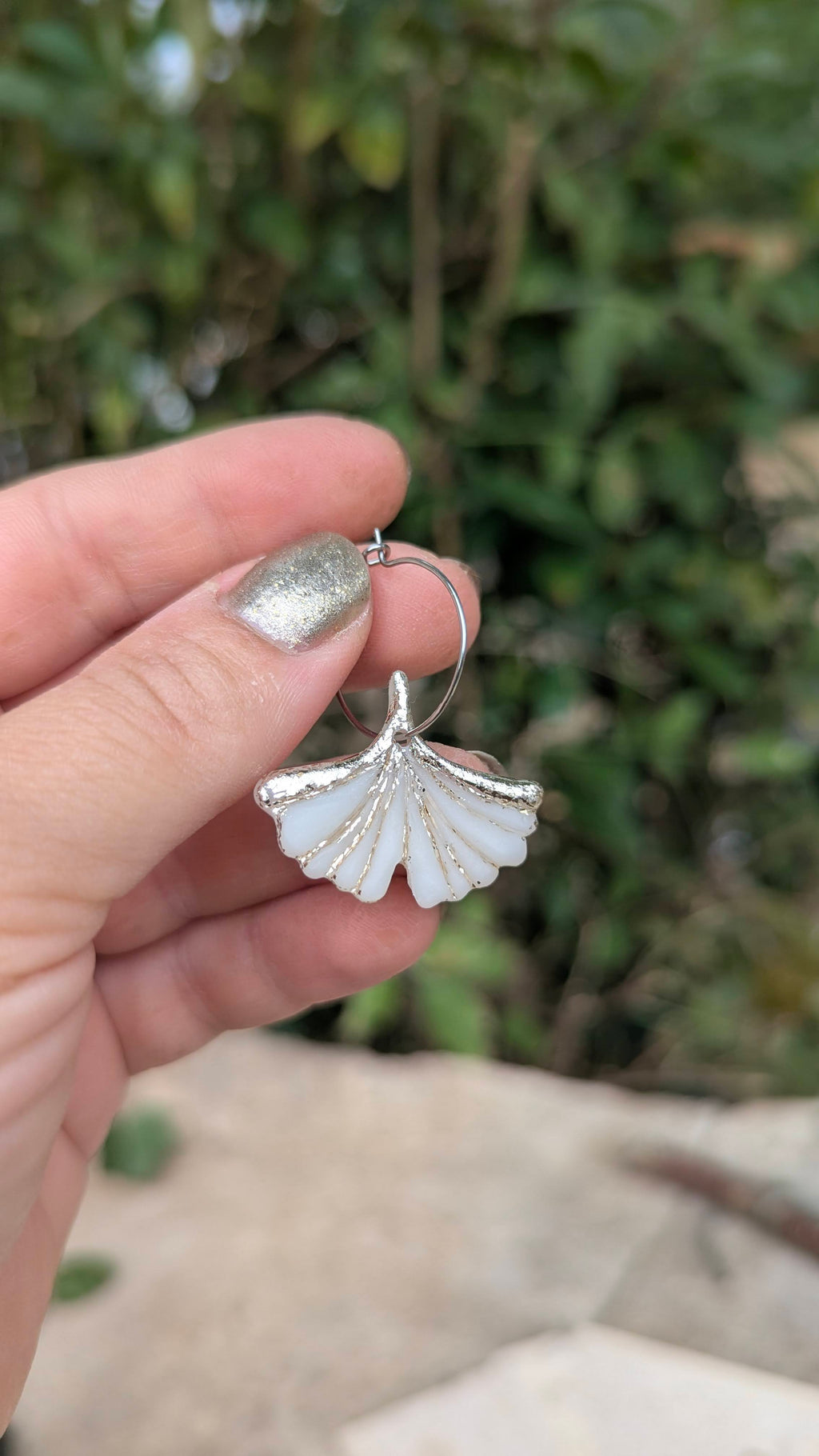 Créoles GINKGO - ARGENT ANTIQUE