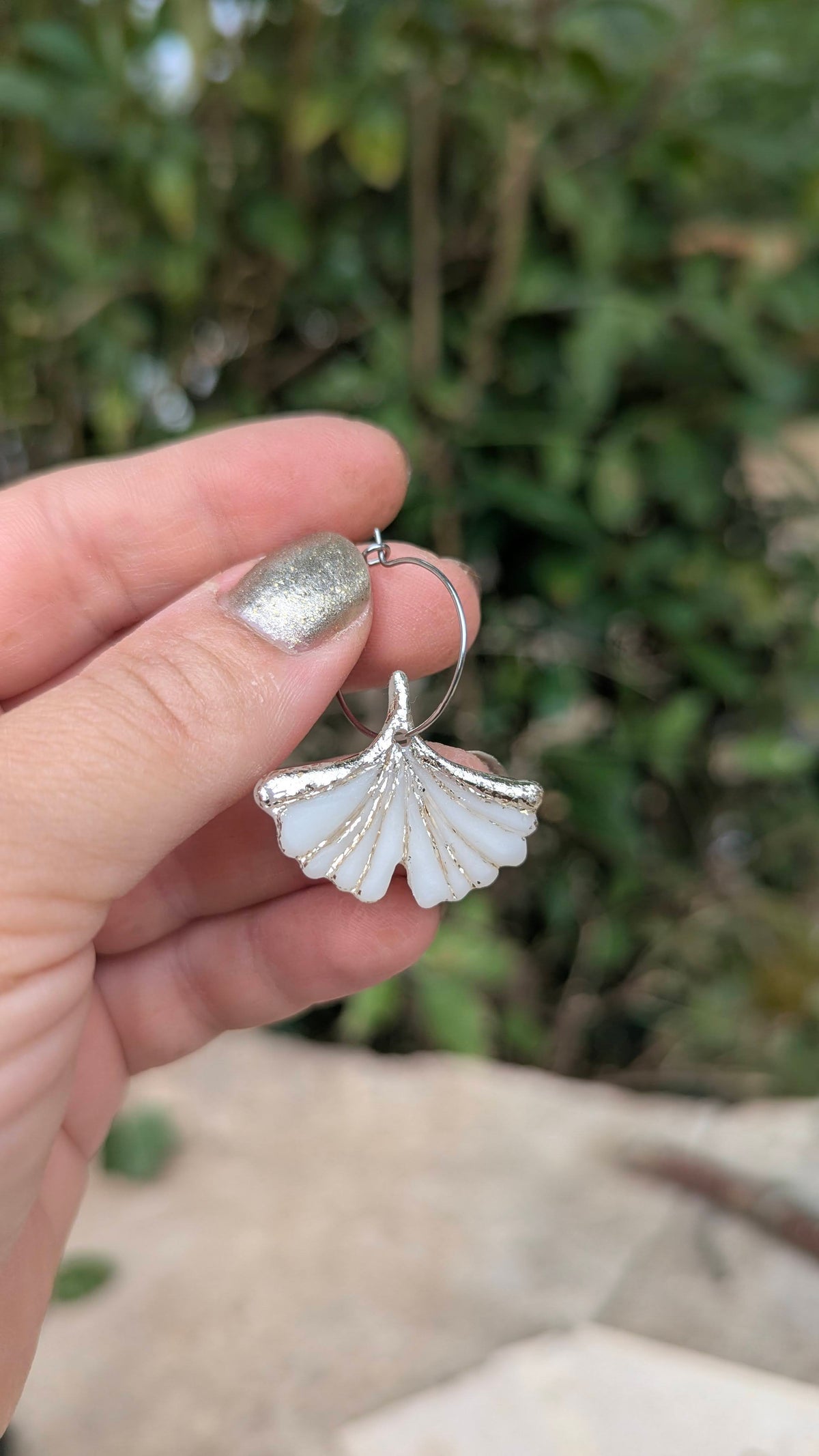 Créoles GINKGO - ARGENT ANTIQUE