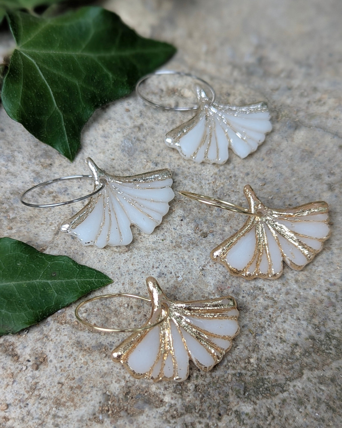 Créoles GINKGO - ARGENT ANTIQUE